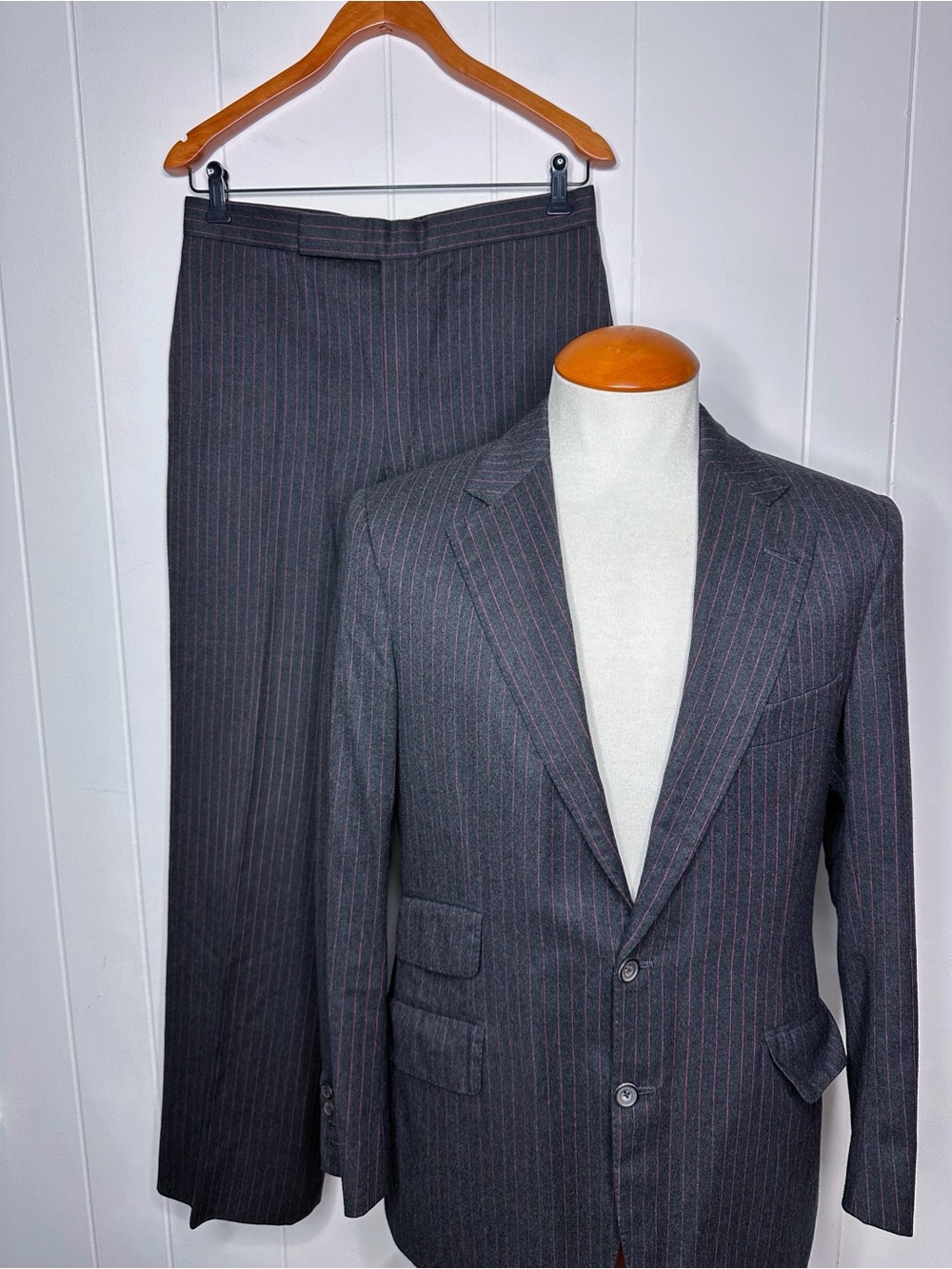 Dimi Major London Bespoke Flannel Pinstripe Suit